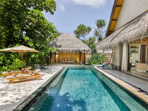 beach villa  pool joali maldives haute retreats