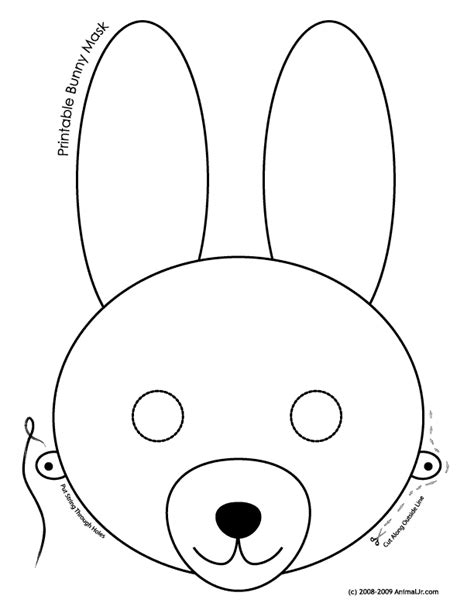 printable bunny mask coloring page woo jr kids activities