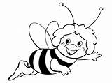 Coloring Bee Cartoon Pages Cliparts Bees Maja Abeille Attribution Forget Link Don sketch template