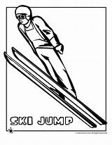 Coloring Ski Pages Olympic Skiing Jump Olympics Clipart Winter Activities Kids Jr Cliparts Clip Jumping Sports Woo Library Bobsled Hockey sketch template