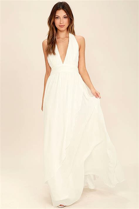 lovely ivory dress maxi dress halter dress white maxi dress 84 00
