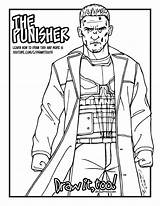 Punisher Netflix Daredevil Drawing Tutorial Season Coloring Draw Too Drawittoo Getdrawings sketch template