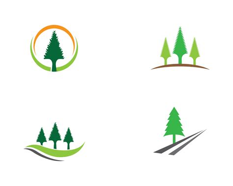 conjunto de iconos de logotipo de arbol de pino  vector en vecteezy
