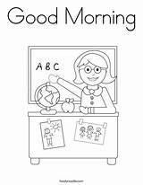 Coloring Morning Good Teacher Print Ll sketch template