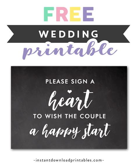 printable wedding sign rustic chalkboard sign  heart instant