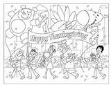 Coloring Thanksgiving Party sketch template