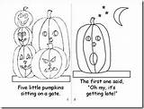 Little Pumpkins Five Coloring Book Printable Pumpkin Preschool Halloween Visit Poem Activities sketch template