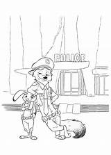 Coloring Pages Zootopia Judy Nick Zootropolis Printable Hopps Wilde Disney Colouring Color Print Kids Book Cartoon Trailers Movie Tsum sketch template