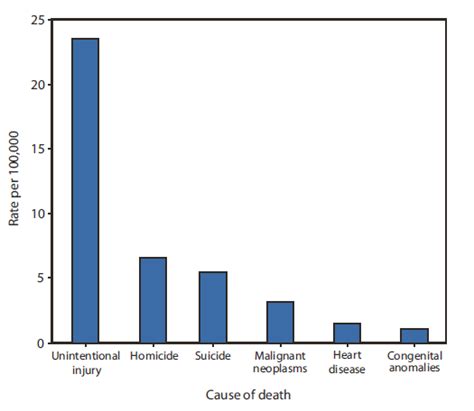 quickstats death rates for leading causes among youths aged 12 19