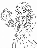 Rapunzel Colorir Desenhos Tangled Disneyclips Pascal sketch template