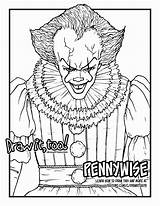 Pennywise Clown Printable Topkleurplaat Colouring Zombies Spooky Clowns Tueur Coloringhome Uitprinten Downloaden Neocoloring sketch template