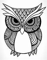 Zentangle Owls sketch template