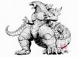 Godzilla Ausmalbilder Idw Kaijusamurai Goji Malvorlagen Kaiju sketch template