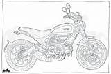 Colouring Adult Motorcycle Ducati Scrambler Coloring Illustration sketch template
