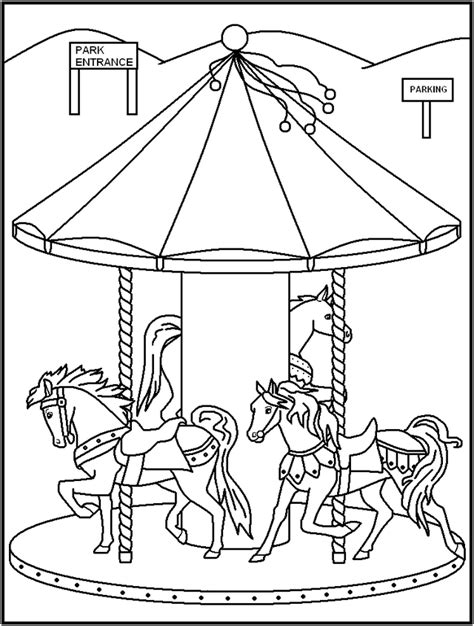 meticulously rendered carousel coloring pages  boys  girls