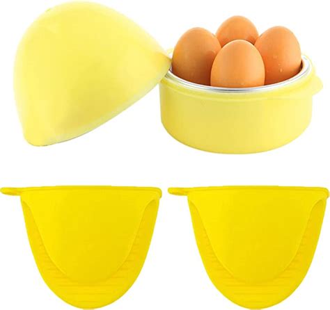 bangcool eierkocher easy  eier microwelle boiler rapid egg kochen geraete yellow gloves