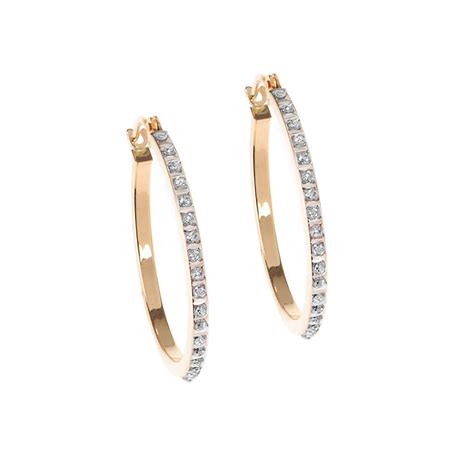 gold diamond  hoop earrings