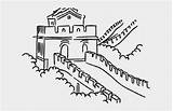 Chine Muraille Muraglia Mauer Chinesische Cina Muralla Gran Jing Guardia Posto Mattonelle Tradizionale Tetto Blink sketch template