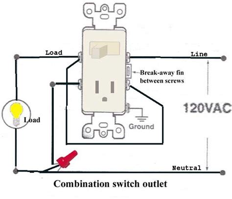 wiring  light switch plug combo wiring diagram  light switch  outlet combo wiring