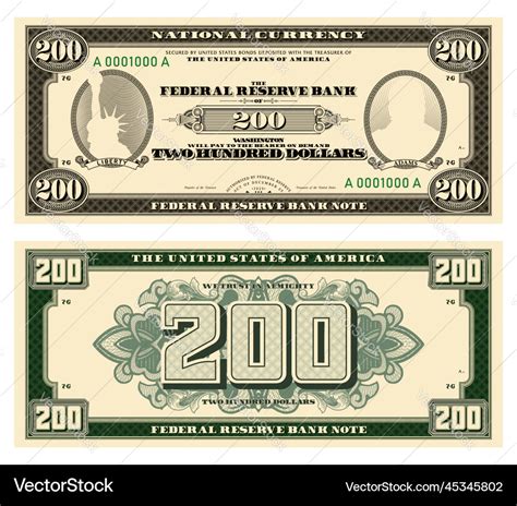 dollars banknote obverse  reverse vector image