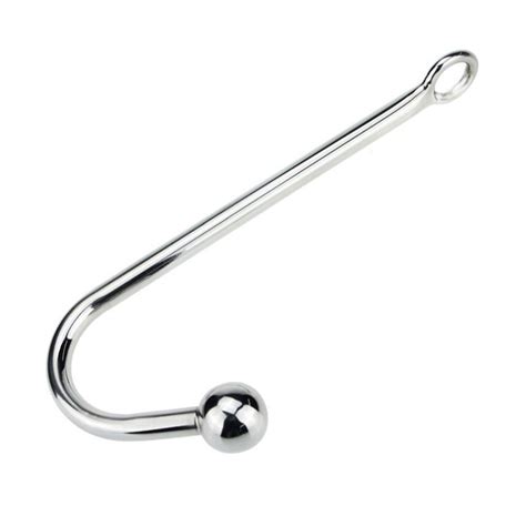 stainless steel 30 250mm anal hook metal butt plug with ball anal plug