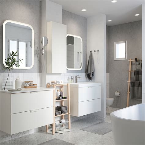 stylish  serene bathroom ikea