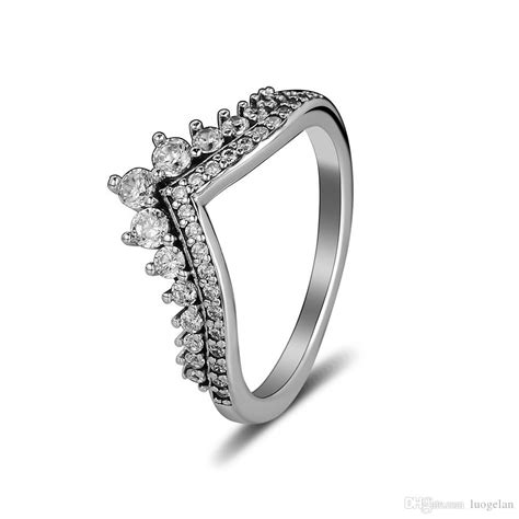 Compatible With Pandora Jewelry Ring Silver Princess Wish