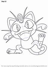 Meowth Drawingtutorials101 Pikachu sketch template