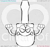 Screwdriver Mascot Mad Outlined Coloring Clipart Vector Cartoon Cory Thoman sketch template