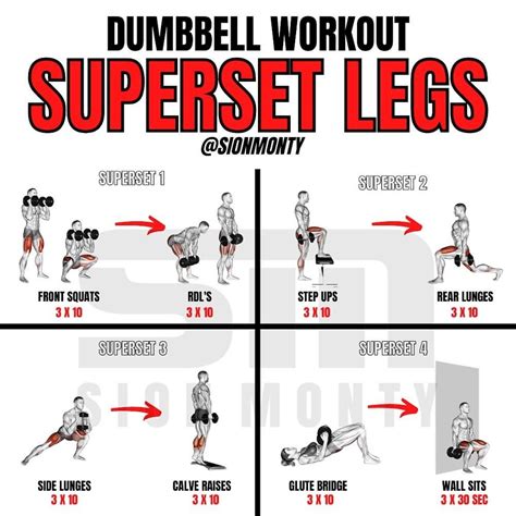 superset legs leg workout routine dumbbell leg workout workout