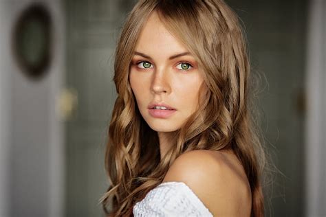 Hd Wallpaper Models Anastasiya Scheglova Blonde Face Girl Green