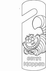 Door Hanger Coloring Pages Crafts Doorhanger Knock Doorhangers Deurhanger Fun Kids Cheshire Cat Coloringpages1001 sketch template