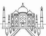 Mahal Taj Colorear Desenho Monumenti Monumentos Effortfulg Coloringcrew Disegno Acolore Dibuix Maravillas Structures Dibuixos sketch template