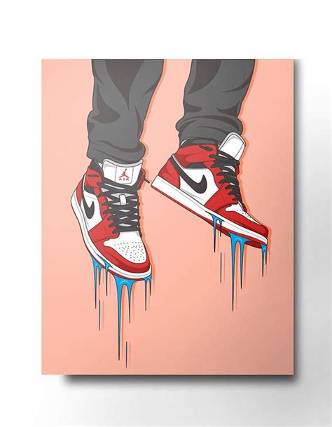 Nike Air Jordan Sneaker Canvas Wall Art Nike Trainer Etsy