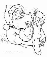 Santa Coloring Claus Pages Christmas Sheets Bag Toys His Kids Print Meaning Great Fun Children Stocking Outs Cut Honkingdonkey Go sketch template