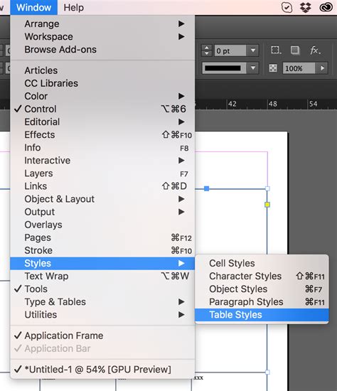 indesign table styles templates