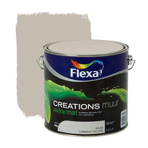 flexa creations muurverf urban taupe extra mat  liter muurverf kleur muurverf verf gamma
