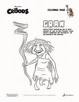 Croods Coloring Pages Gran Colouring Sheets Print Dreamworks Printable Hellokids Kids Movies Movie Animation Giant Jack Color Film Night Family sketch template