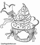 Coloring Pages Cupcake Valentines Adults Adult Printable Sheets Valentine Colorear Cupcakes Para Colouring Color Cakes Birthday Dibujos Cake Panques King sketch template