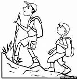 Hiking Coloring Pages Drawing Hiker Clip Hikers Template Thecolor Sketch Popular sketch template