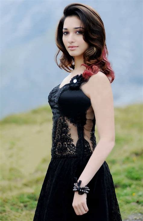 tollywood cenima actresses tamanna bhatia sexy black dress