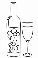 Vin Bouteille Weinflasche Vino Bottiglia Fles Verre Wijn Siluetta Pictogrammen Zeilboot Depositphotos sketch template