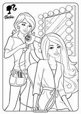 Coloring Barbie Pages Printable Hairdressing Pdf sketch template