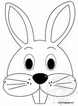 Bunny Easter Face Mask Template Rabbit Coloring Templates Printable Pages Drawing Head Chick Crafts Egg Chicken Para Outline Colouring Kids sketch template