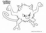 Pokemon Coloring Pages Mankey Printable Kids sketch template