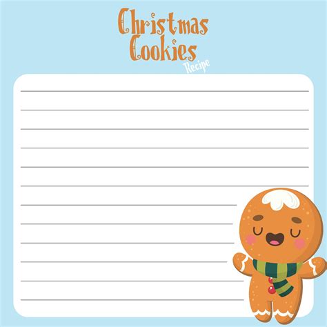 christmas cookie printable recipe cards     printablee