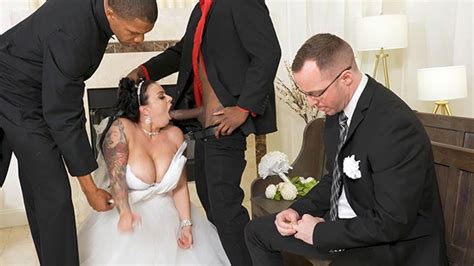 Payton Preslees Wedding Turns Rough Interracial Threesome Cuckold