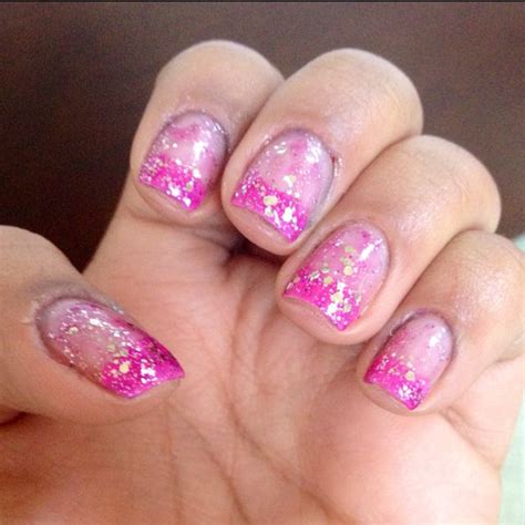 Pink Glitter Gradient Pink Glitter Nail Polish Beauty