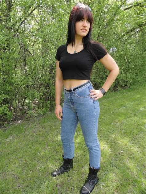 corporate witch pirate high waisted jeans  crop top