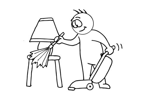 coloring page house cleaning img